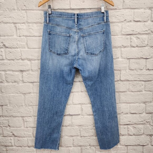 FRAME Denim Le Beau Crop Jeans Size 25 in Walden Rock Wash Raw Hem - Picture 9 of 16